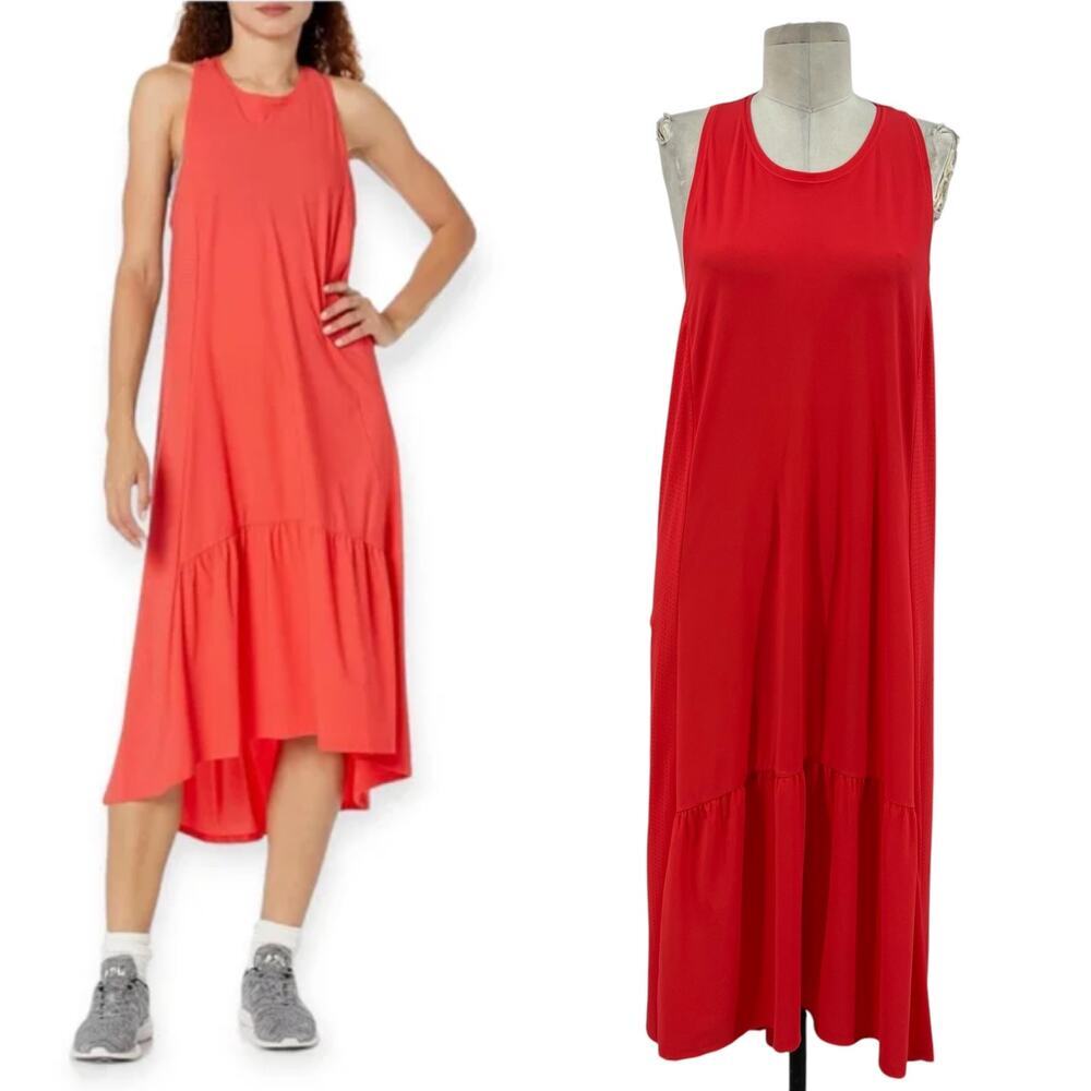 Sweaty Betty Explorer Ace Midi Dress Sleeveless Lightweightโ Red Size Large